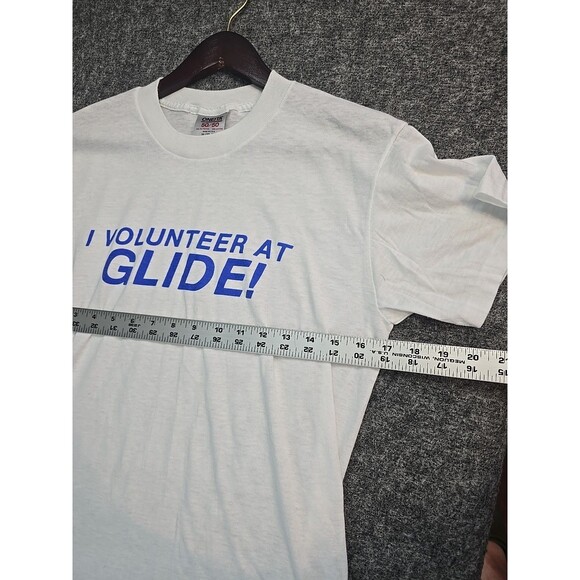 Vintage 80's Oneita Graphic T-Shirt Size M 50/50Made in USA Glide Volunteer - Picture 7 of 7
